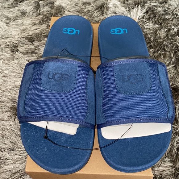 Uggs Big Kids Beach Slides Blue 🩴 - Picture 9 of 16